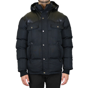 Chaqueta acolchada ligera para hombre en negro con capucha, abrigo de invierno Cálido impermeable para exteriores y ropa informal para hombre - Product Image 1