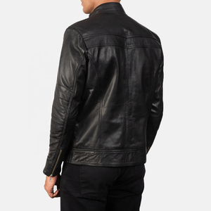 Chaqueta de cuero Bomber 2025 para hombre en marrón, chaqueta de cuero de oveja personalizada para hombre, chaqueta de cuero acolchada - Product Image 5