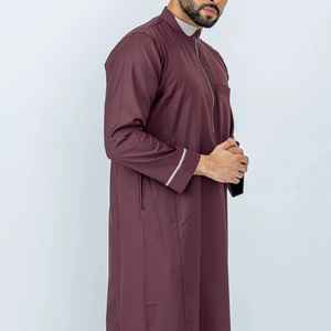 La mejor calidad Qatar Dubai Thobes para hombres con costura Elegante ropa islámica musulmana Thobe Jubba Kaftan Abaya para hombres - Product Image 4