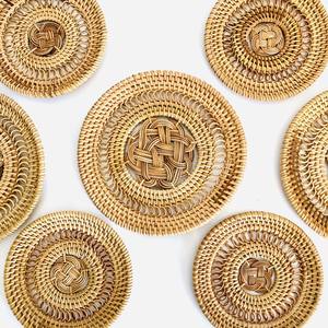 <b>Set</b> of 6 Rattan <b>Coasters</b> <b>and</b> Holder for Drinks Cup <b>Placemat</b> Saucer Tableware <b>Placemats</b> Wholesale - Product Image 6