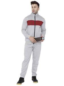 Vente en gros de survêtements décontractés couleur gris Pennal et mehroon avec logo personnalisé combinaison d'entraînement vierge pour hommes - Product Image 5