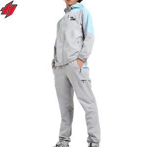 ชุดเสื้อแจ็คเก็ตกันลมซิปสองชิ้นและกางเกงไนลอนชุดวิ่งชุดออกกำลังกายไนลอนน้ำหนักเบาออกแบบได้เอง - Product Image 1