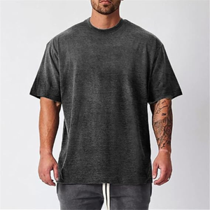 Débardeurs en coton pour hommes à épaules tombantes, coupe ample, style hip-hop, logo personnalisé, streetwear, respirant, haute qualité, OEM - Product Image 2