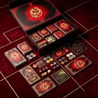 Cartes de jeu de table personnalisées, cartes de collection en feuille d'or rouge, cartes à jouer imprimées pour jeux de société