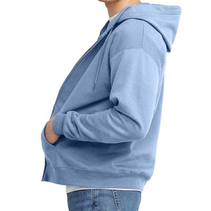 Sudadera con Capucha y Cremallera con Logotipo Personalizado, Mezcla de Algodón, Estilo Básico, Ropa Urbana para Hombre, Informal, Holgada, para Invierno, Gimnasio, Venta al Por Mayor, OEM - Product Image 3