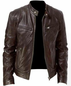 Veste en cuir PU pour hommes européens et américains pour adolescents Veste en cuir punk à col montant pour hommes - Product Image 3