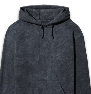 Sweat-shirt à capuche oversize en coton mélangé Stone Wash pour homme, sweat-shirt vintage délavé à l'acide, sweat-shirt délavé avec impression sérigraphique - Product Image 2