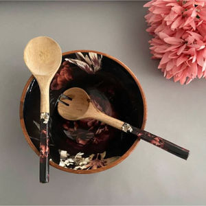 Mesa de comedor con estampado floral, cuencos para mezclar alimentos, madera de bambú, patrón de aspecto único clásico, cuencos para mezclar alimentos a un precio razonable - Product Image 2