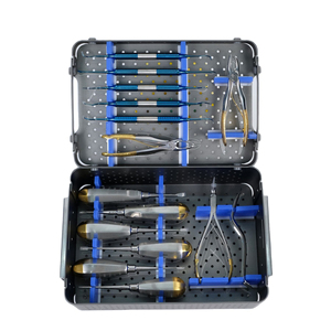 Juego de instrumentos veterinarios dentales para animales pequeños con caja de aluminio, Kit de Instrumentos dentales reutilizables de acero inoxidable alemán Manual - Product Image 1