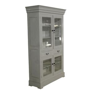 Librerías Modernas Minimalistas, Librería de Madera Blanca con Puertas de Vidrio, Funciona como Aparador de Cocina - Product Image 4