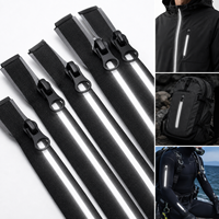 # 5 Fermetures éclair réfléchissantes en TPU imperméables en nylon à extrémité ouverte pour veste d'extérieur, imperméable, vêtements de ski