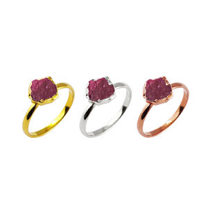 Herkimer แหวนเงินธรรมชาติขนาด8-10มม.,แหวนทองแท้925แหวนเงินเครื่องประดับปรับ925เงินแหวนเดือนมกราคม - Product Image 5