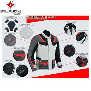 Hommes moto moto 3/4 Cordura Textile imperméable blindé veste de protection équipement d'équitation CE approuvé épaule - Product Image 3