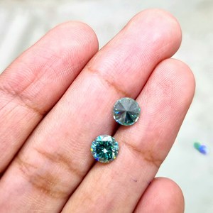 เพชรมอยส์ซอไนต์ทรงกลมสีเขียวสำหรับทำต่างหูเพชรโมอิสซาไนต์และจี้, กำไล, แหวนหมั้น - Product Image 6