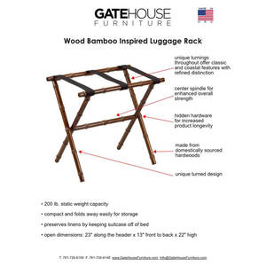 Porte-bagages moderne en bois pliable inspiré du bambou Design métallique pliable pour chambre à coucher hôpital ou salon - Product Image 5