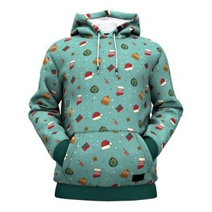 เสื้อฮู้ดดี้พิมพ์ลายแบบ Sublimation ทั้งตัว ผ้าโพลีเอสเตอร์ สำหรับผู้ชาย รับผลิตตามแบบ OEM แบรนด์ส่วนตัว โรงงานผลิตเสื้อผ้าแฟชั่นสำหรับผู้ชาย - Product Image 1