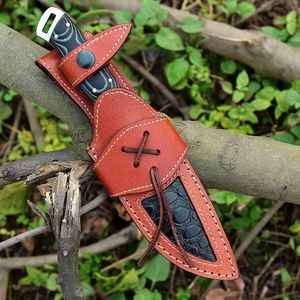 Cuchillo de Caza de Acero de Damasco Hecho a Mano con Mango de Madera para Supervivencia al Aire Libre, Campamento, Pesca, Cuchillos de Caza con Hoja de Acero de Damasco - Product Image 6