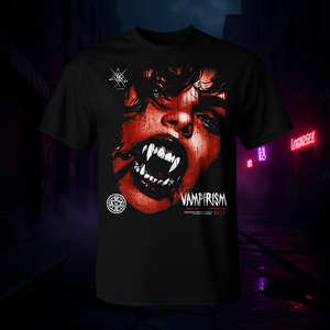 T-Shirt Gotica Scura Stile Y2K Grunge Streetwear, Nero e Rosso, Stile Emo Vampiro, T-Shirt Promozionale - Product Image 3