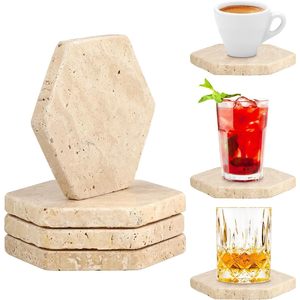 แท่นวางเค้กและขนมหวานทำมือจากหินอ่อนทราเวอร์ทีน - Product Image 2