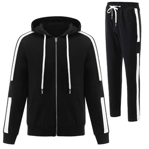 Survêtement de sport pour homme XXL, deux pièces, entraînement de fitness, manches longues, décontracté, logo imprimé, poids lourd, sports d'hiver, grande taille - Product Image 4
