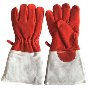 New Premium Cow Split Leather Welding <b>Gloves</b> <b>Long</b> Cowhide Genuine Leather Safety <b>Gloves</b> Work Protection Industrial Welding - Product Image 2
