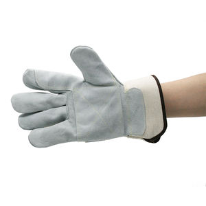 ถุงมือทำงานหนังวัวแยกทนความร้อนถุงมือเชื่อมและก่อสร้างสำหรับผู้ชาย - Product Image 2