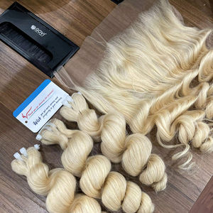 Producto popular Extensiones de cabello rubio Onda suelta Cutícula alineada Cabello vietnamita para venta al por mayor - Product Image 1