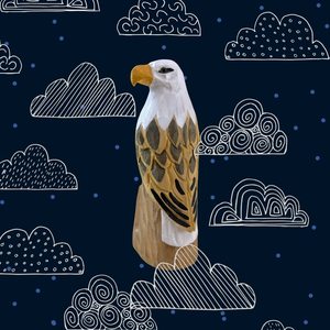 YEEYAYA intagliato a mano americano aquila calva in legno scultura porta biglietti da visita figurina regalo per la decorazione della casa - Product Image 6