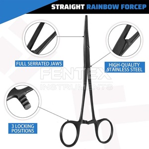 Pinza Quirúrgica Hemostática de Acero Inoxidable Negra para Cirugía, Instrumento Médico en Oferta - Product Image 3