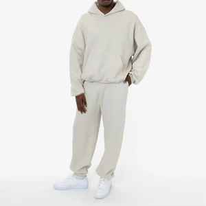 Vêtements de sport en polaire en vrac unisexe de haute qualité survêtement surdimensionné à capuche avec logo personnalisé coton éponge solide lourd - Product Image 2