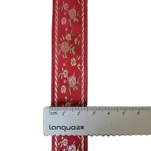 Style Lace Jacquard Webbing Woven Tape Flowers For Garment Accessories Width 2.5 cm Floral lace fabric for dress sequin fabric