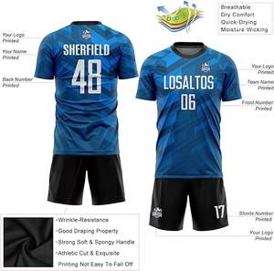 Conjunto de camiseta y pantalones cortos de fútbol para hombre, camiseta de entrenamiento de 2 piezas, camiseta de concurso de entrenamiento, conjunto de malla de Fitness - Product Image 3