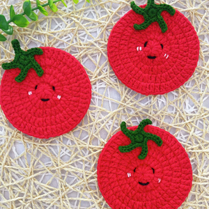 Round Classic Crochet Coaster 5mm Thick Reusable Soft Wool Drink Pad Coffee Tea <b>Table</b> <b>Protector</b> Made in Da Nang - Product Image 4