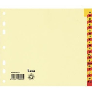 A-Z Register 100% Recycled Chamois DIN <b>A4</b> Cardboard 24 Register Sheets Bene File <b>Folder</b> Accessories - Product Image 1