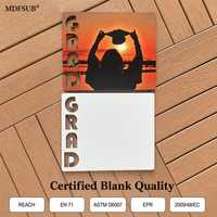 Cadre photo rectangulaire vierge en MDF pour sublimation, certifié REACH EN71, 150x180mm, 5mm, avec support chevalet, pour logo personnalisé, compatible presse à chaud MDFSUB