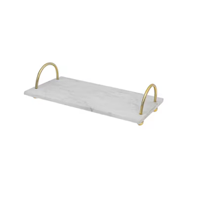 Plateau de service en marbre, design classique et élégant, plateau de rangement en métal de gros, prix abordable - Product Image 4