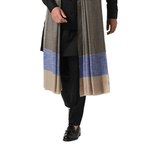 Collection d'hiver de créateurs, châle en laine uni classique pour homme, Dhusa, qualité supérieure, châle d'hiver pour homme, rayé, léger - Product Image 3