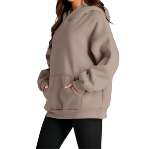 Sudadera con capucha de lana de algodón 100% para mujer, alta calidad, HeavyGSM, transpirable, cómoda, superventas, estampado bordado - Product Image 2