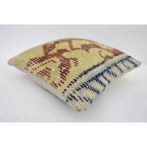 Premium Beige Kantha <b>Patchwork</b> Wool Pillow 12x12 Inch Luxury Vintage Woven Pattern Portable <b>Bedding</b> Fluffy Square Ring Features - Product Image 5