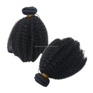 Venta al por mayor de lujo Afro Kinky doble trama extensiones de cabello cutícula alineados Virgen Remy paquetes de cabello humano de Indonesia tejido de pelo - Product Image 6