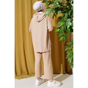 Ensemble 2 pièces élastique à capuche pour femme Design imprimé pierre - Product Image 3
