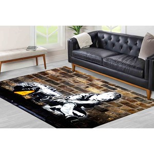 Tapis Banksy Praying Boy : Décoration Street Art lavable en machine, tapis fin non tissé - Product Image 1
