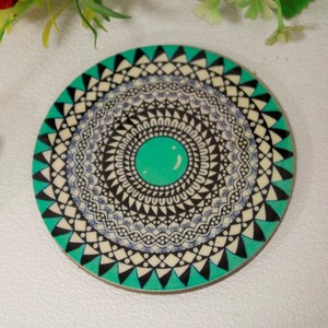 Promocional Traditional Pvt Ltd Accesorios de mesa Posavasos de madera recubiertos de esmalte Papel de piedra impreso Pizarra Bebidas Hogar Oficina - Product Image 1