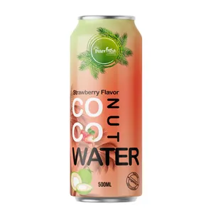 500ml Vietnam Manufacturer of Strawberry Coconut Water Juice Bottle Can Tinned Organic Coconut OEM