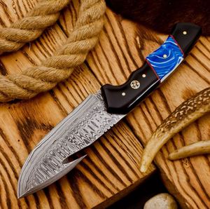 Couteau à désosser artisanal en acier Damas personnalisé, manche en corne de buffle en résine, outil de chasse multifonction durable, garantie 3 ans - Product Image 4