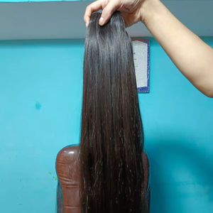 Perruque de Cheveux Humains Bruts de Temple Indien Authentique Droite Simple Dessiné Extensions Remy Non Transformés Bundle de Cheveux Vierges Indiens en Gros - Product Image 1