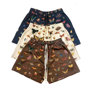 บริการขายส่ง OEM กางเกงบาสเก็ตบอลตาข่ายสไตล์วินเทจปักโลโก้ตามสั่งสำหรับผู้ชาย กางเกงกีฬาออกกำลังกายลำลอง ระบายอากาศได้ดี ผลิตจากโพลีเอสเตอร์ - Product Image 1