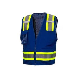เสื้อกั๊กนิรภัยสำหรับทำงาน ราคาสมเหตุสมผล รับผลิตตามแบบ OEM ออกแบบสีได้ตามต้องการ ความปลอดภัยสูง มองเห็นได้ชัดเจน ซิปด้านหน้า ราคาประหยัด - Product Image 4