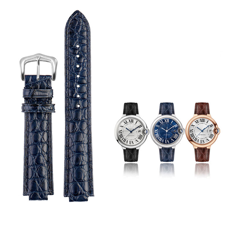 Подходит для Cartier Синий воздушный шар кожа крокодиловая кожа Пряжка ремешок для часов аксессуары для мужчин и женщин группа 18 20 м