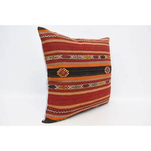 Multicolor Wool Kilim <b>Pillow</b> 28x28 Inch Decorative Cushion Vintage Pattern Woven Patchwork - Product Image 3